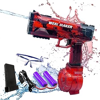 Amazon | 水鉄砲 電動 自動ウォーターガン バッテリー 2個付属